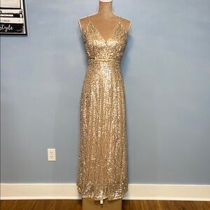 Lulu's Gold Sequin Women’s Dress Size Small NWOT